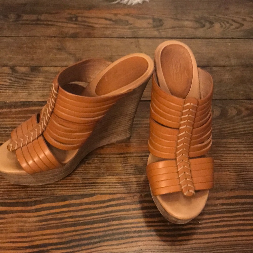 Coach Mule Wedges - Camel Brown - Picture 1 of 3